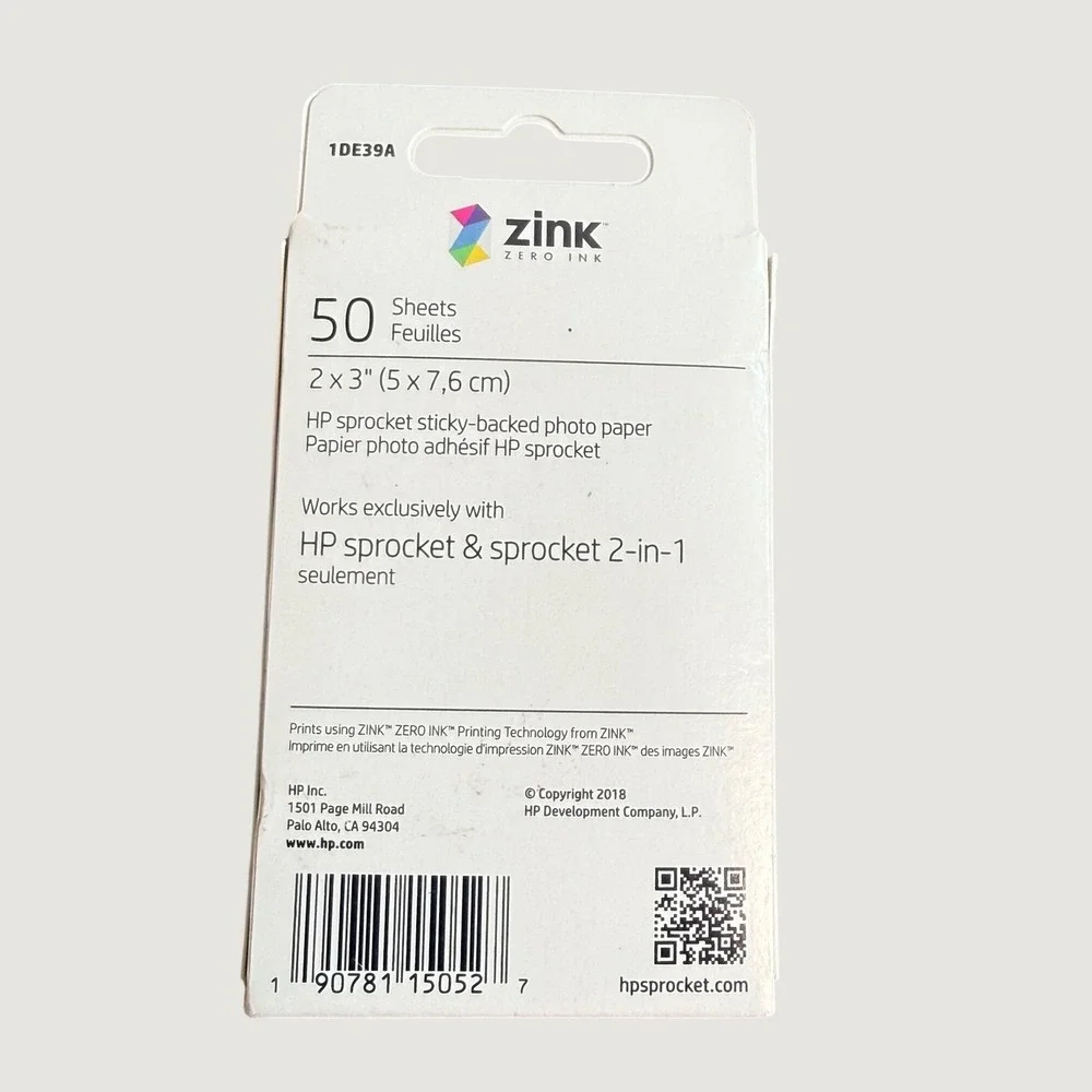 HP Sprocket Zink Sticky-Backed Photo Paper 50 Sheets 2